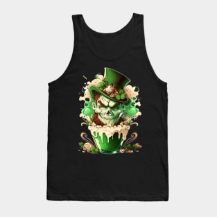 St.Patrick day Leprechaun Scull sugar r-shirt Tank Top